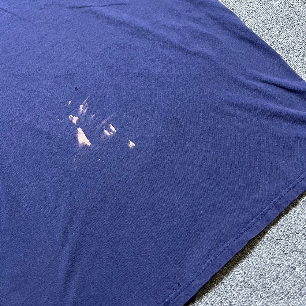 Vintage Delta Pro Weight T-Shirt Size M Blue Fish Graphic Distressed 90s Grunge - Picture 4 of 10
